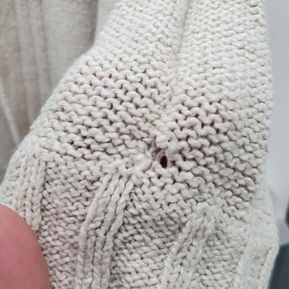 Chico's Women's Cream Soft Linen Blend Knit Open Front 3/4 Sleeve Cardigan 3‎ XL - Picture 4 of 6